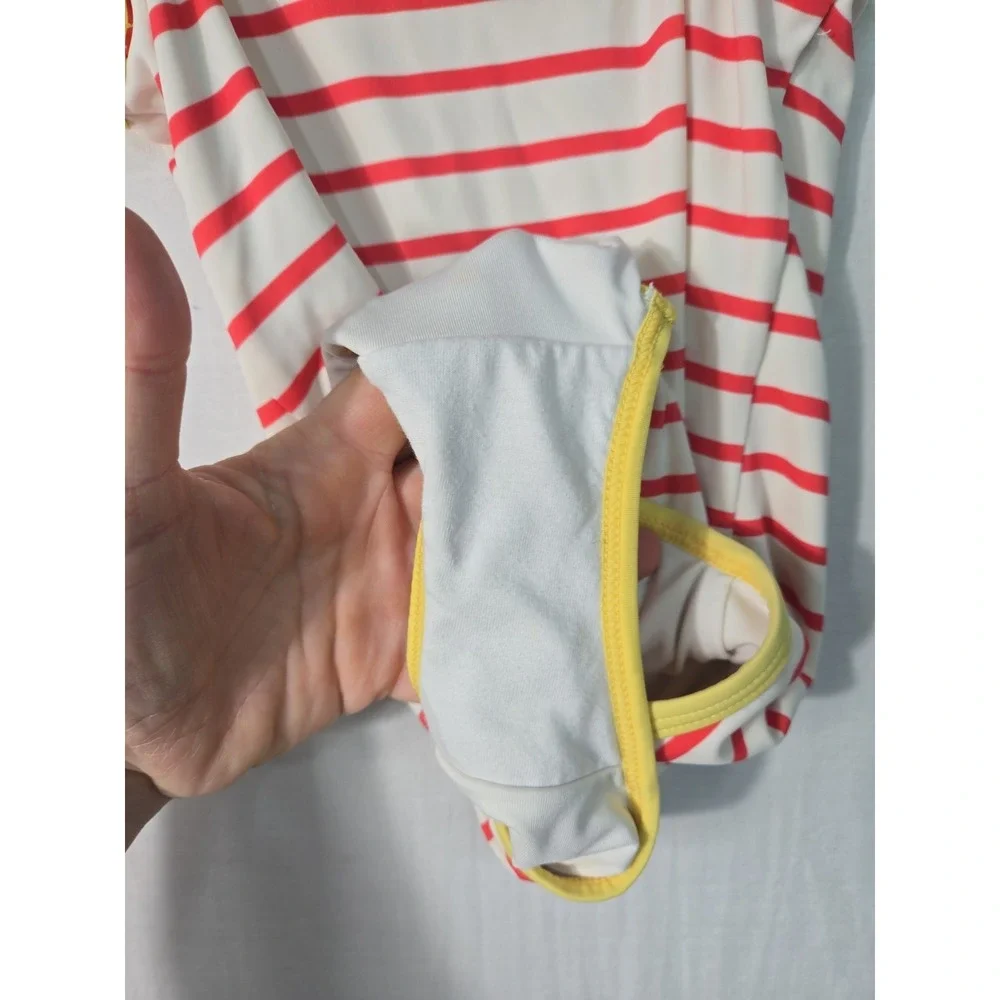 Hanna Andersson 110‎ 5 Red White Stripe One Piece Swimsuit You Are My Sunshine